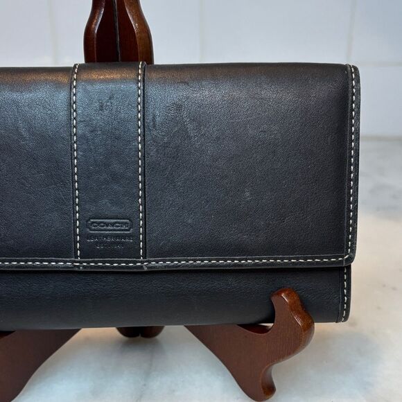 Coach Wallet Signature Stripe Leather Full Sized Wallet (#2) - Picture 3 of 15